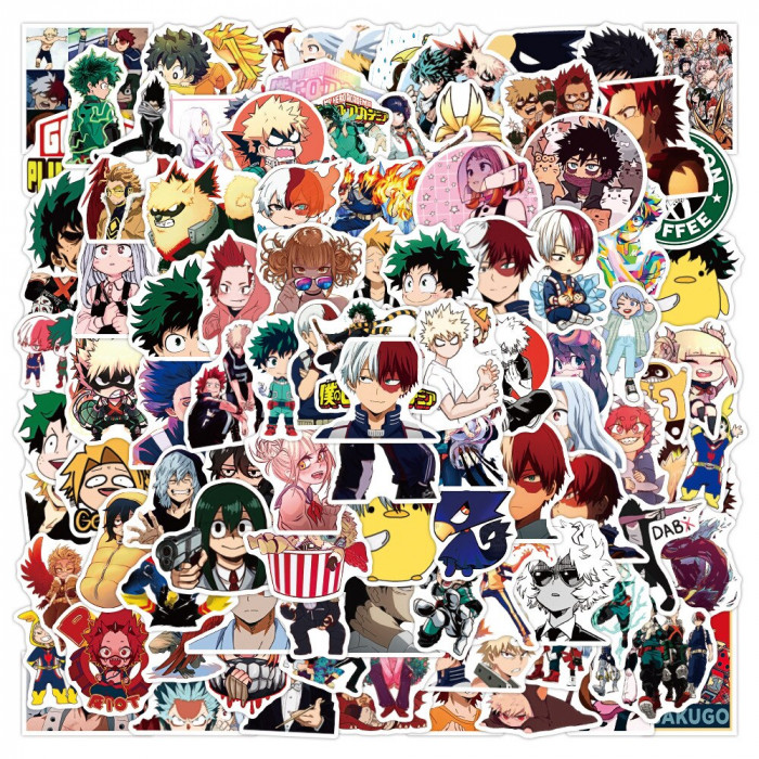 100 Stickers My Hero Academia Personnages