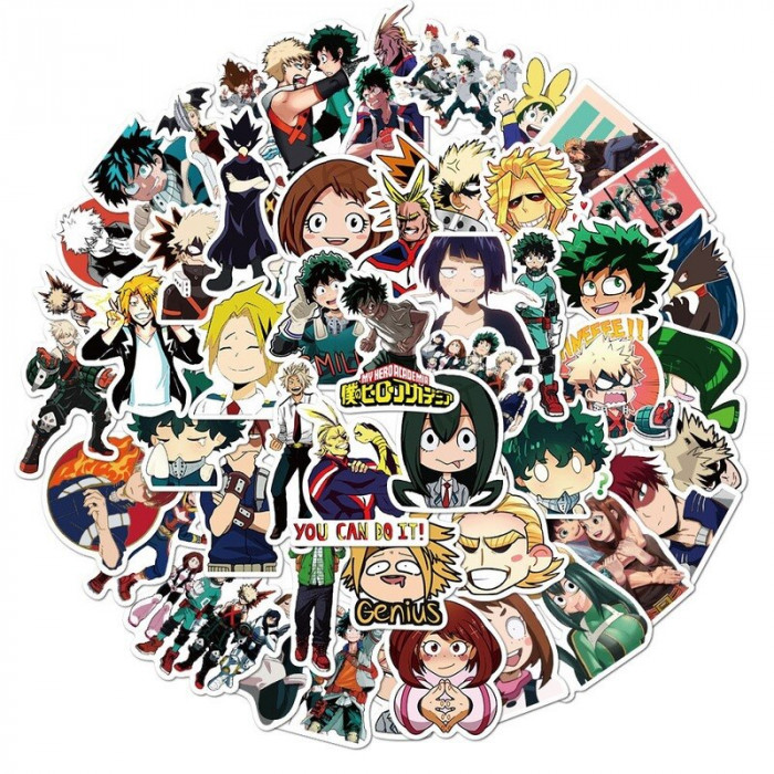50 Stickers My Hero Academia Personnages